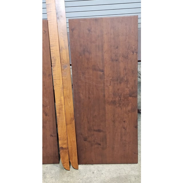 Late 20th Century Eldred Wheeler Solid Cherry Two Pedestal Dining Table 2 Leaves Benchmade For Sale - Image 12 of 13