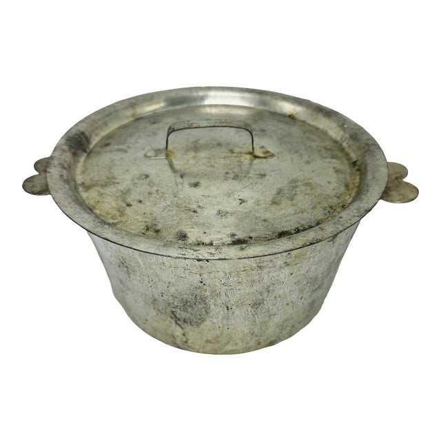 Antique French Metal Lidded Pot For Sale