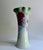 Early 1900’s Leonard Vienna, Austria hand painted soft Melon Green and Pink Roses Flared Vase. Featuring a flared gradated...