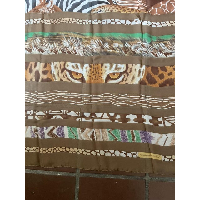 Salvatore Ferragamo 'safari-themed' Scarf, featuring a leopard jungle print design. Designed by Fulvia Ferragamo...