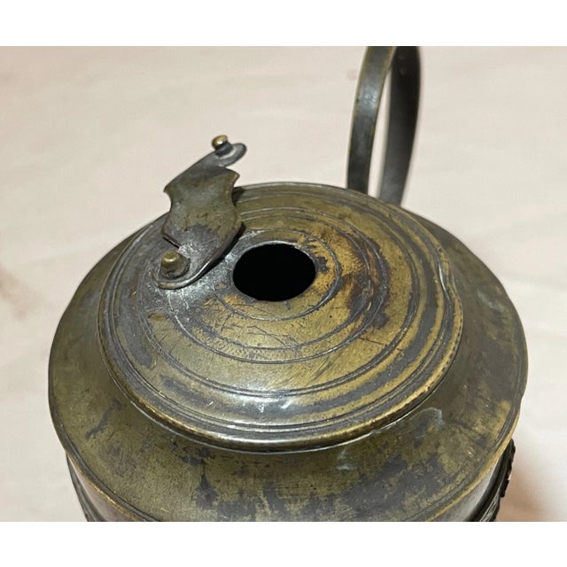 Metal Antique 19th Century Victorian Ornate Bronze Figural Cherub Portable Oil Lamp For Sale - Image 7 of 13