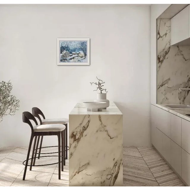 Baby It's Cold Outside Oil on linen panel 14x11 Signed Haas Unframed. Frames shown are sample only.