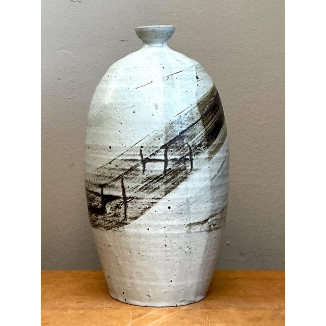 Vintage Handcrafted Abstract Ceramic Vase For Sale - Image 11 of 16