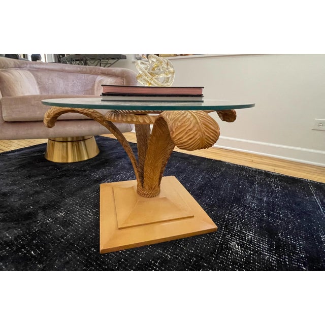 Grosfeld House Grosfeld House Plume Base Glass Top Cocktail Table For Sale - Image 4 of 9