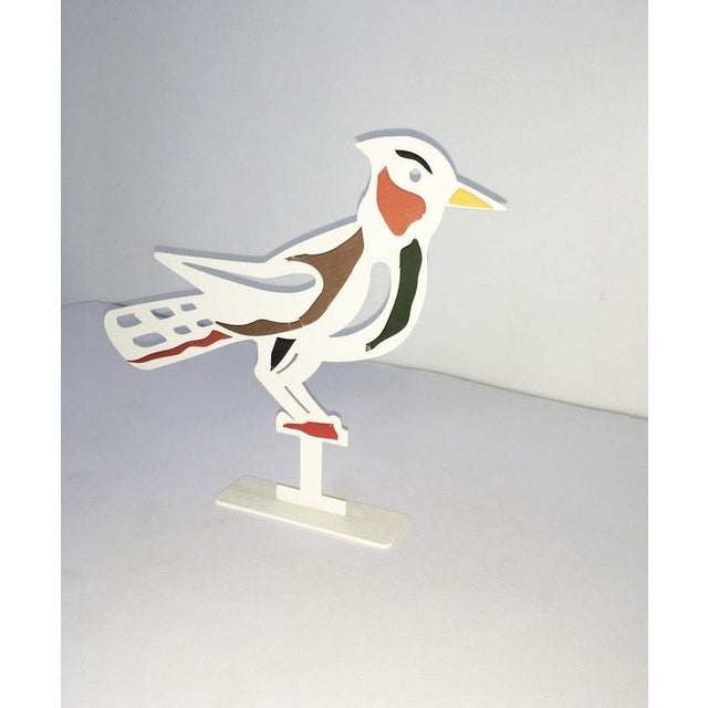 1980s Painted White Metal Upupa Sculpture by Bruno Chersicla, 1980 For Sale - Image 5 of 18