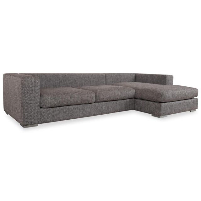 Cenova Set Fabric Corner Sofa and Ottoman in Grey by BoConcept, Set of 2 For Sale - Image 4 of 18