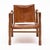 1940s Mid-Century Modern Wood and Cognac Leather Safari Armchair For Sale - Image 5 of 9
