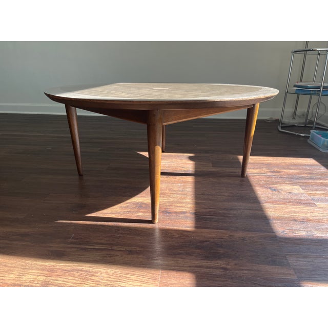Mid-Century Modern Coffee Table With a Unique Triangular / Surfboard Shape. For Sale - Image 4 of 10