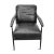 Modern Industrial Modern Charcoal Black Leather Club Chair For Sale - Image 3 of 10