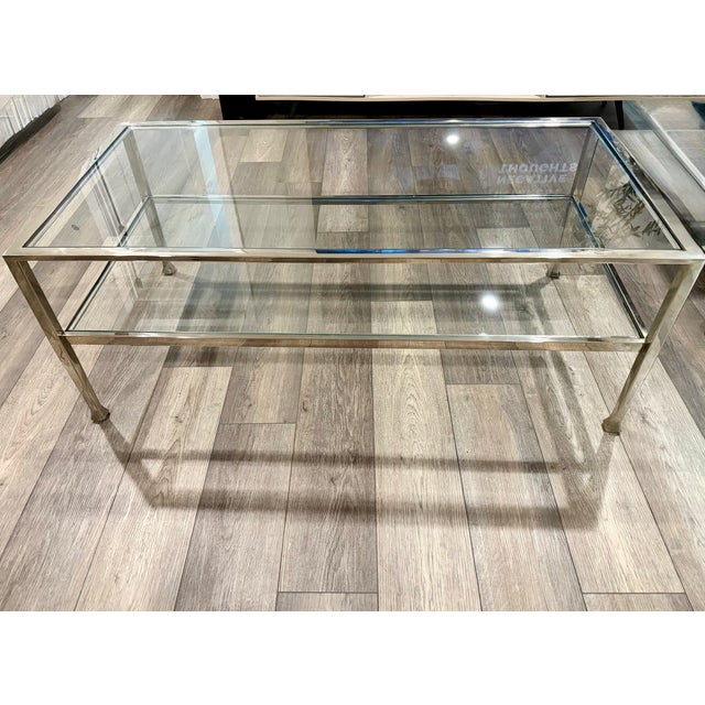 2020s Pottery Barn Glass Coffee Table For Sale - Image 5 of 5