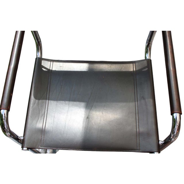 Vintage Cantilever Armchairs in Brown Leather, 1970s, Set of 2 For Sale - Image 7 of 9