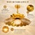 Handmade Brass Flower Chandelier, Hammered Lotus Ceiling Light, Floral Pendant Fixture, Art Deco Lighting for Living Room and Bedroom For Sale - Image 13 of 13