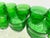 Glass Vintage Emerald Green Pressed Glass Water Goblets With Clear Stems, Set of 13 For Sale - Image 7 of 13