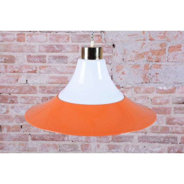 Mid-Century Chandelier in Brass and Lacquered Steel, Czech, 1960s For Sale - Image 11 of 18