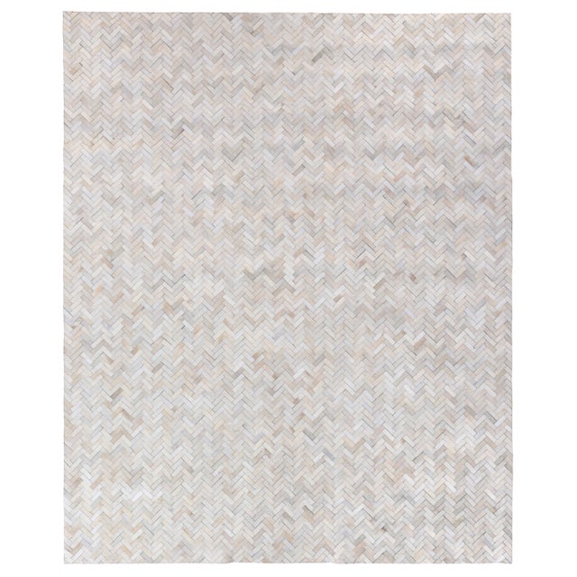 Ivory Exquisite Rugs Willoughby Patchwork Leather Ivory - 9'6"x13'6" For Sale - Image 8 of 8