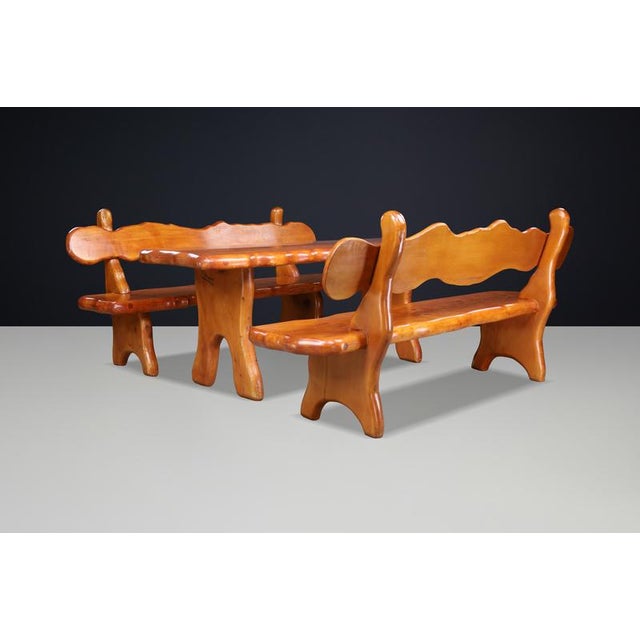 Alpine Sculptural Bench in Pine, France, 1970s For Sale - Image 15 of 16