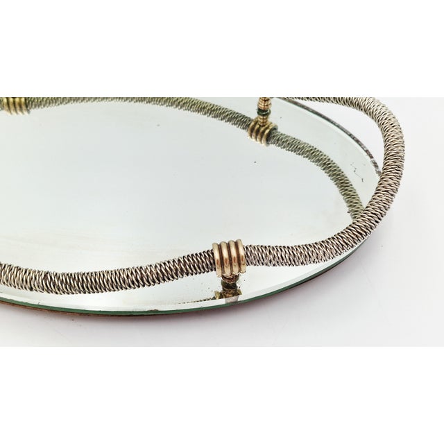 Mid-Century Hollywood Regency Oval Mirrored Tray, 1950s For Sale - Image 10 of 14