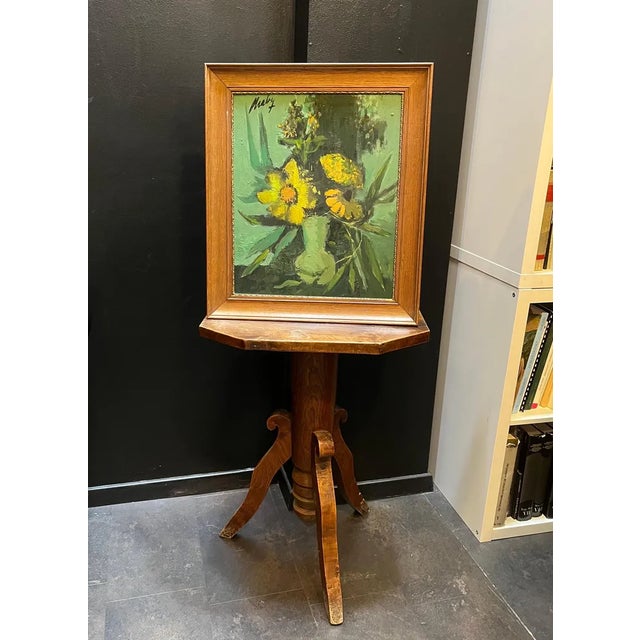 Frank Chabry, Flowers in a Vase, Oil on Masonite For Sale - Image 9 of 11