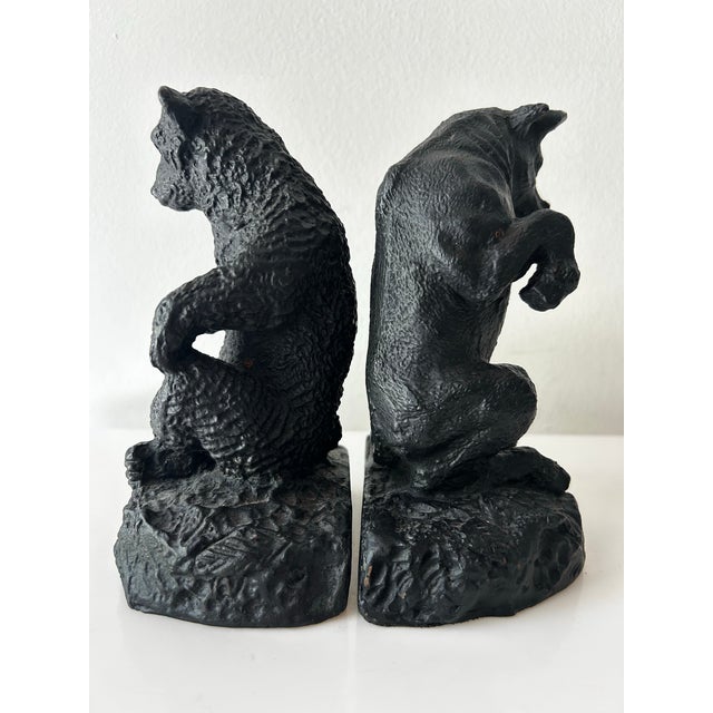 Vintage Plaster Bull and Bear Stock Market Bookends For Sale - Image 4 of 7