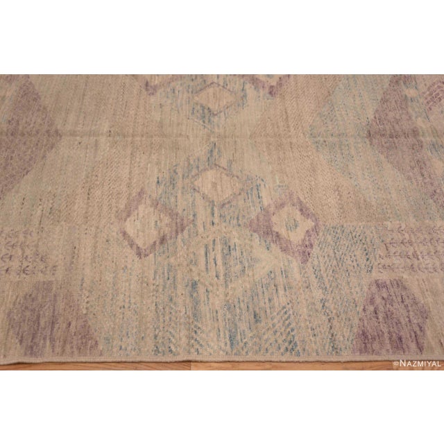 Soft Color Nomadic Design Modern Contemporary Wool Area Rug For Sale - Image 4 of 6