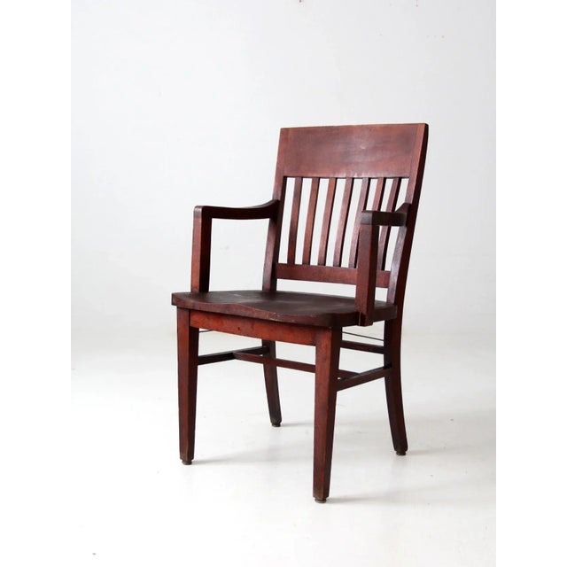 Early 20th Century Antique Wooden Library Chair For Sale - Image 5 of 12