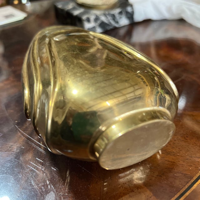 1970s Small Brass Abstract Style Vase For Sale - Image 4 of 8