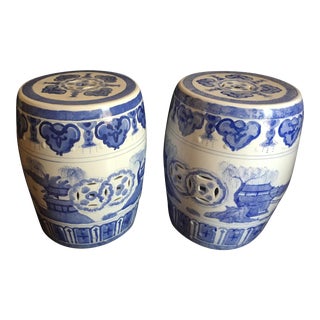Chinese Garden Stools - Pair For Sale