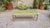 Bench with Straight Light Wood Legs and Green Fabric Seat, 1950s, in Very Good conditions. Designed 1950 to 1959