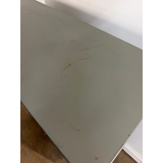 Mid-Century Modern Vintage Industrial Steel Barrister Bookcase With Glass Lift-Up Doors For Sale - Image 3 of 13