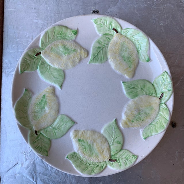 Late 20th Century 3D Lemon Pottery Plate From Portugal For Sale - Image 4 of 9