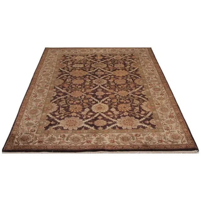 Handwoven Indian Agra Area Rug 5'10"×8'8" For Sale - Image 4 of 6