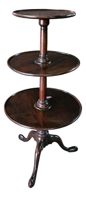 Late 19th Century Mahogany 3 Tier Spoon Foot Pedestal Base Dumbwaiter