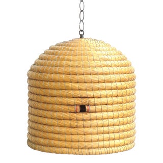 French Beehive / Skep Hanging Pendant Light Fixture For Sale
