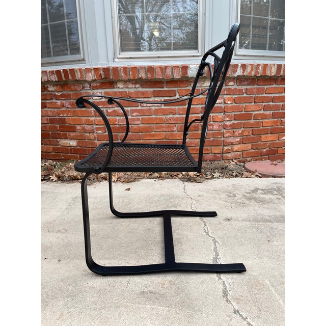 Wrought Iron Glider Bench & Cantilever Chair - Set of 2 For Sale - Image 9 of 12