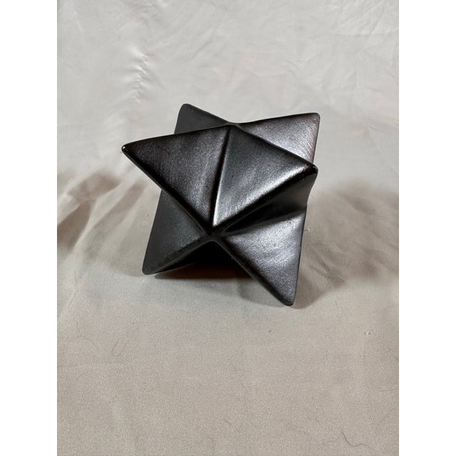 Ceramic Metallic Gray Faux Merkaba Accent Piece For Sale - Image 7 of 7