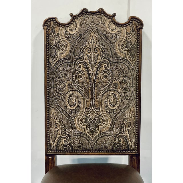 Traditional Maitland-Smith Traditional Paisley Dark Wellington Cottage Dining Side Chair For Sale - Image 3 of 7