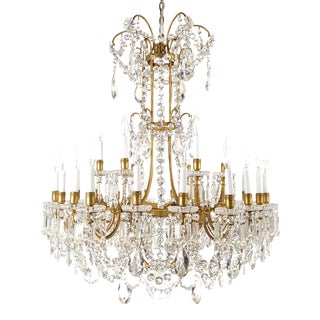 Baccarat 24 Light Chandelier, France For Sale