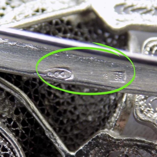 Vintage Italian Handmade Genuine Silver Filigree Rose Shaped Brooch, 1970s For Sale - Image 9 of 13