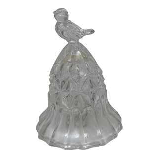 Cut Crystal Glass Bird Bells - Set of Two For Sale