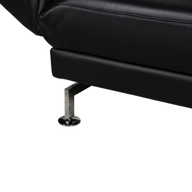 Leather Chrome Corner Sofa in Black with Manual Function by Brühl Moule For Sale - Image 12 of 18