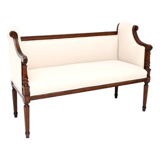 Antique French Scroll End Settee, 1880 For Sale