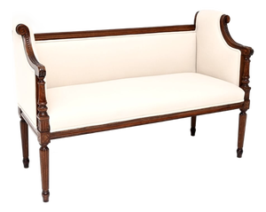Antique French Scroll End Settee, 1880