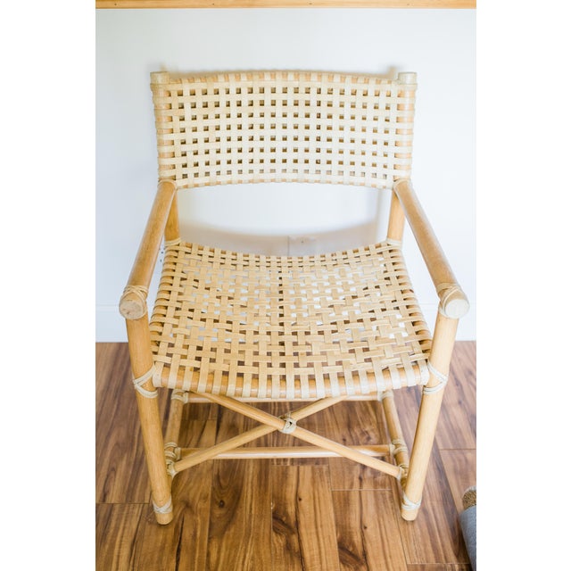 Mid-Century Modern 1960s Set of Six McGuire San Francisco Laced Rawhide Dining Chairs For Sale - Image 3 of 15
