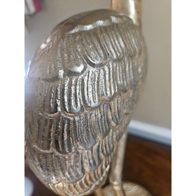Vintage Brass Sculpture of Flamingo For Sale In Indianapolis - Image 6 of 10