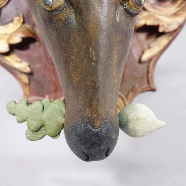 Late 19th Century Large Baroque Carved Roe Deer Head, 19th Century For Sale - Image 5 of 7