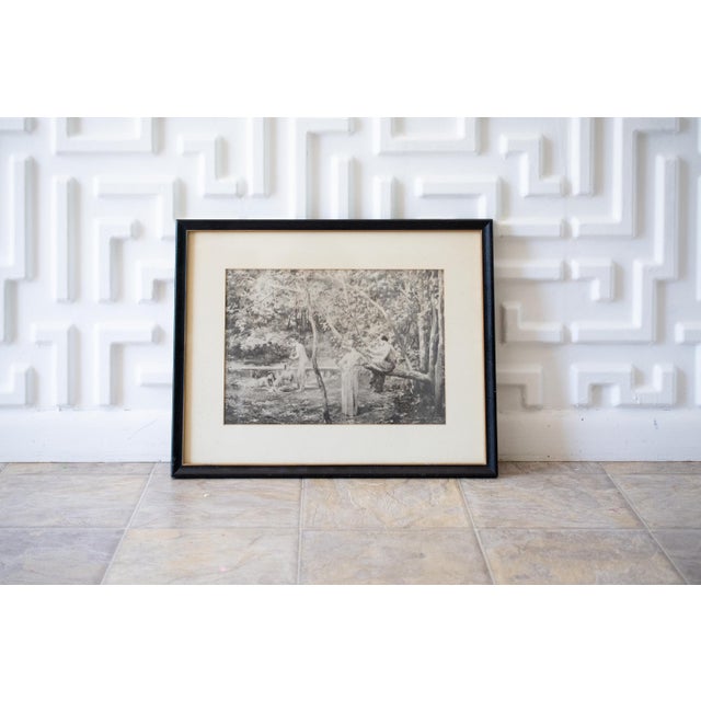 1960s Etching of Female Nudes Sunbathing, Framed For Sale - Image 9 of 9