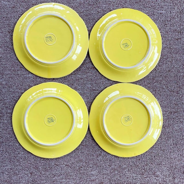 Mid Century Yellow Cabbage Luncheon Plates Made in Portugal Chairish