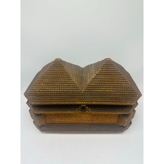 Antique Tramp Art Box For Sale - Image 4 of 8