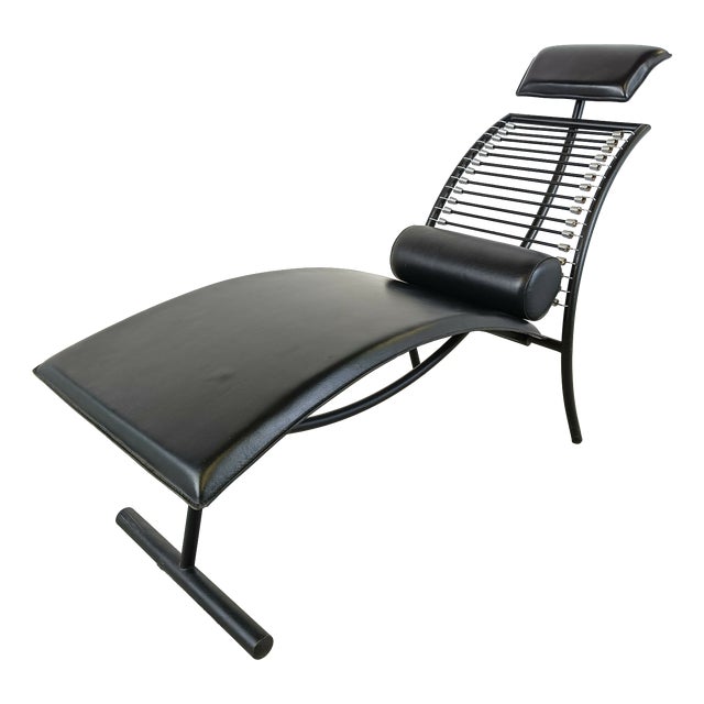 Vintage Chaise Lounge in the style of Rene Herbst, 1990s For Sale