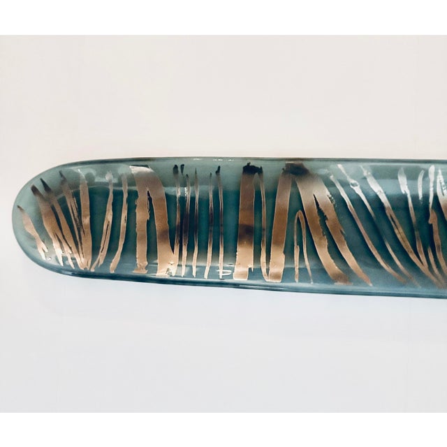 The Annieglass tray was created by Annie Morhauser with platinum zebra accents is a unique and stylish piece of decorative...